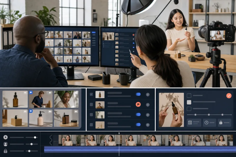 Marketplace team reviewing creator permissions, user-content rules and a reporting flow
